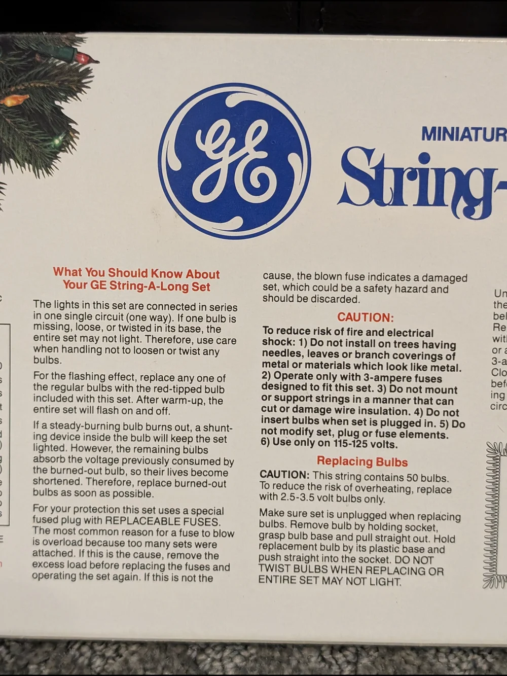 NEW IN BOX 1980's GE String-A-Long 50 Multicolor Nostalgic Mini Christmas Lights